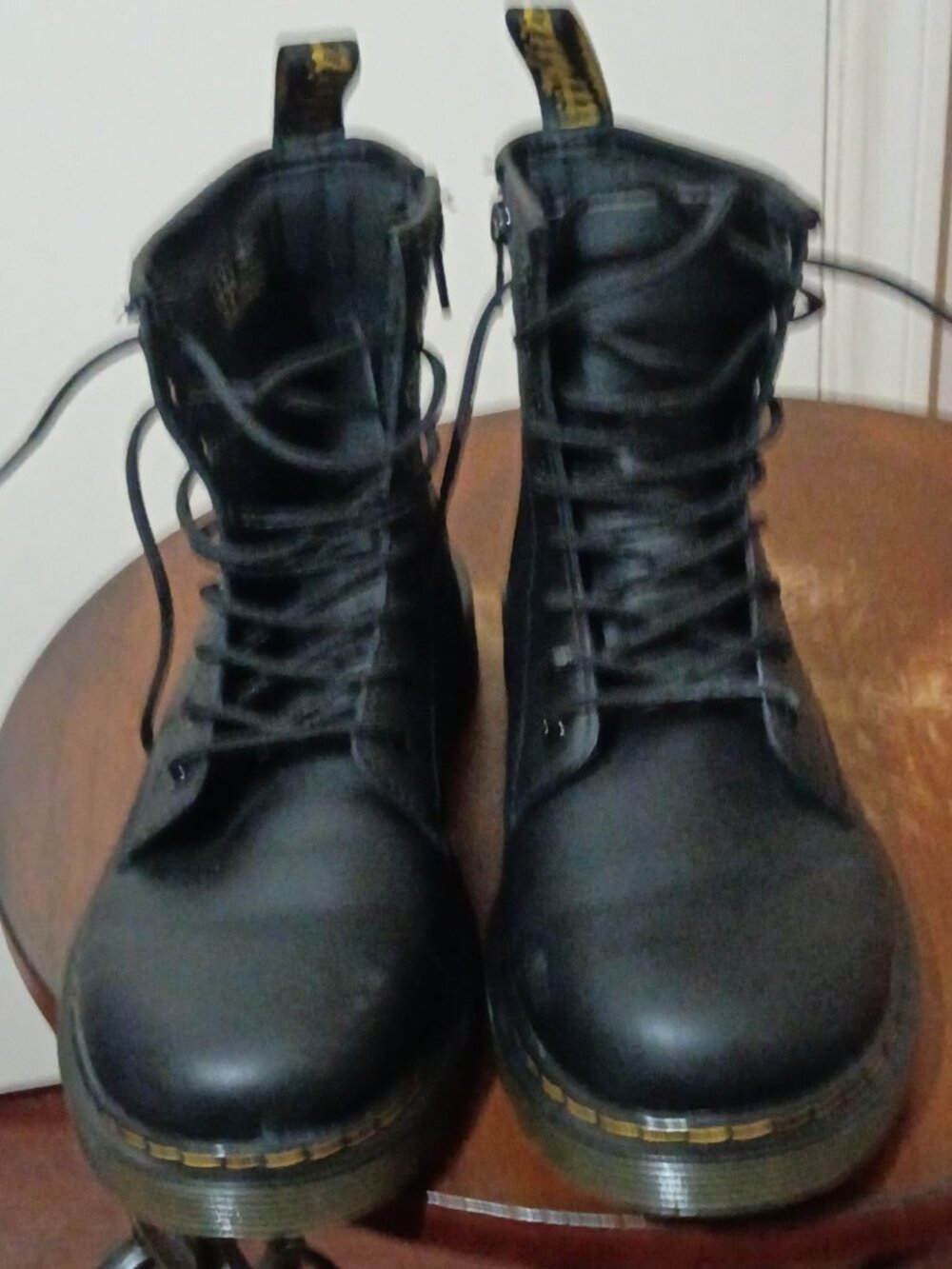 Dr. Martens 1460 J Black Women's Combat Boots Size 5 Leather Side Zip - Picture 11 of 14